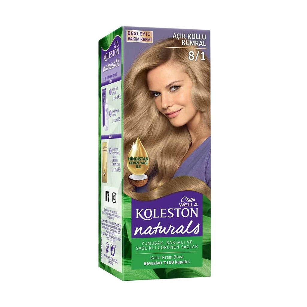 Wella Koleston Naturals Hair Dye 8/1 Light Ashy Auburn