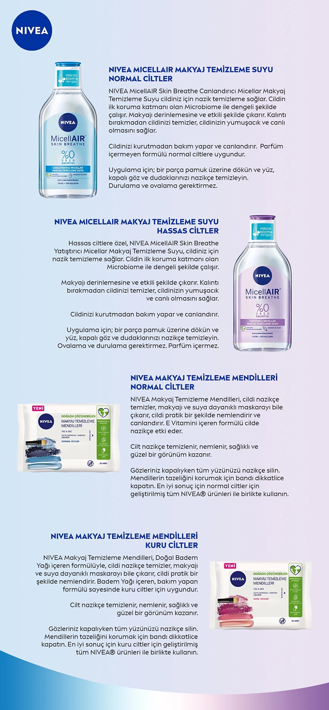 Nivea Makeup Removal Wipes 25 Pieces (For Face, Eyes and Normal Skin)