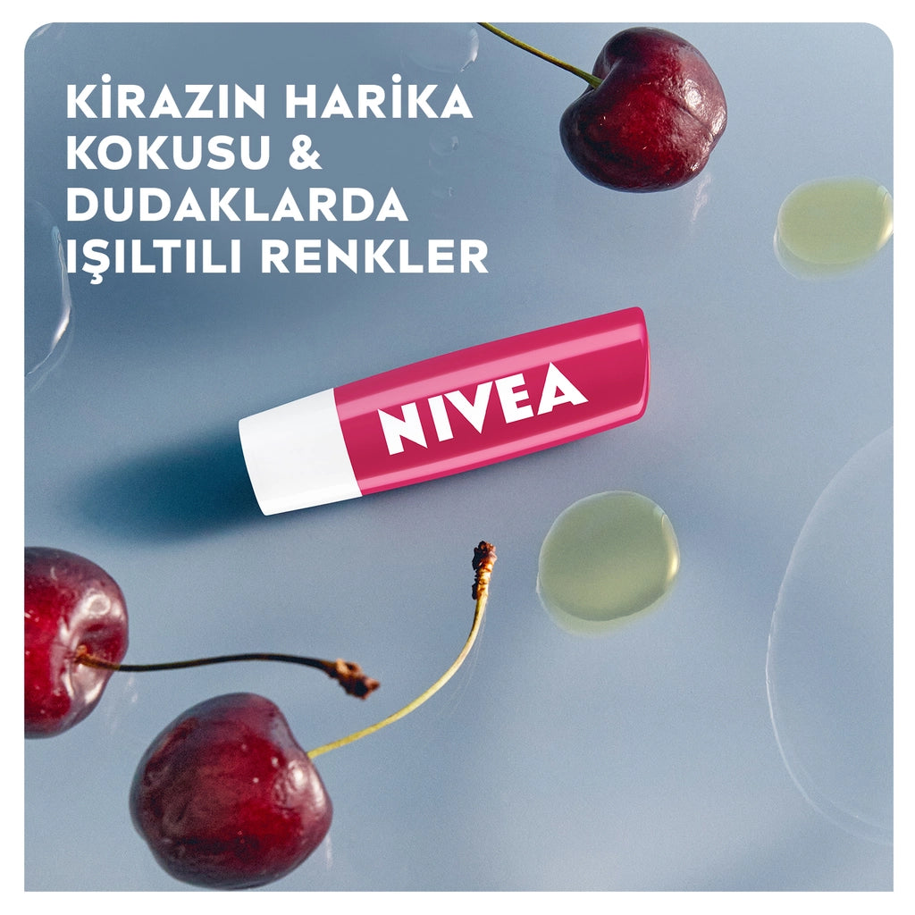 Nivea Cherry Color Moisturizing Lip Care Cream and Gloss 4.8 gr