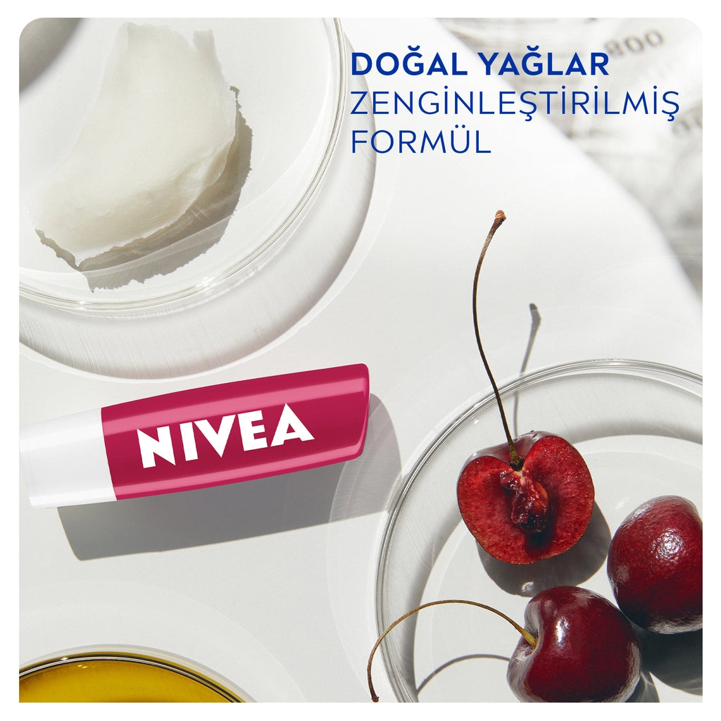 Nivea Cherry Color Moisturizing Lip Care Cream and Gloss 4.8 gr