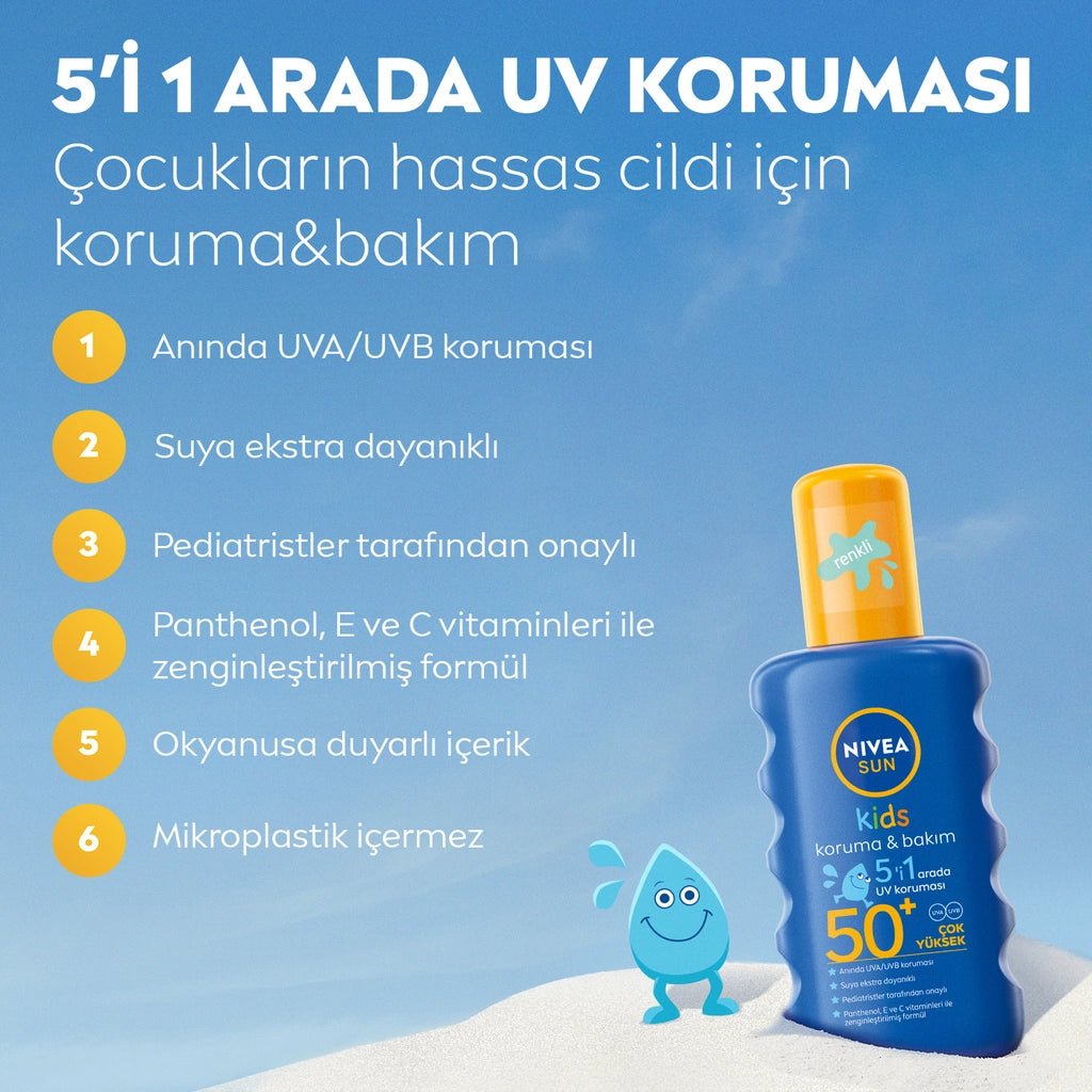 Nivea Sun SPF50+ Protection and Care High Sun Protection Spray for Children 200 ml