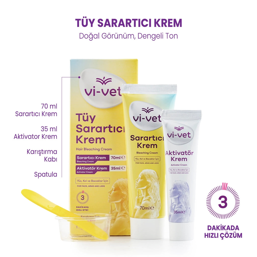 Vi-Vet Hair Lightening Cream for Face, Arms and Legs 70 ml + Activator Cream 35 ml