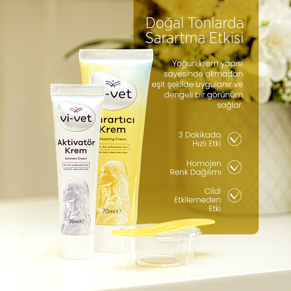 Vi-Vet Hair Lightening Cream for Face, Arms and Legs 70 ml + Activator Cream 35 ml