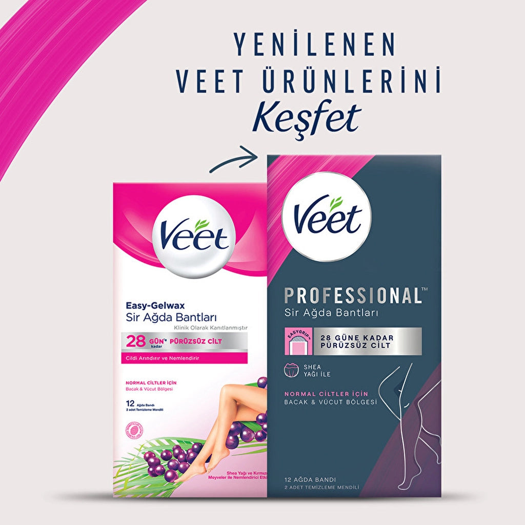 Veet Professional Waxing Strips Normal Skin 12 Pack
