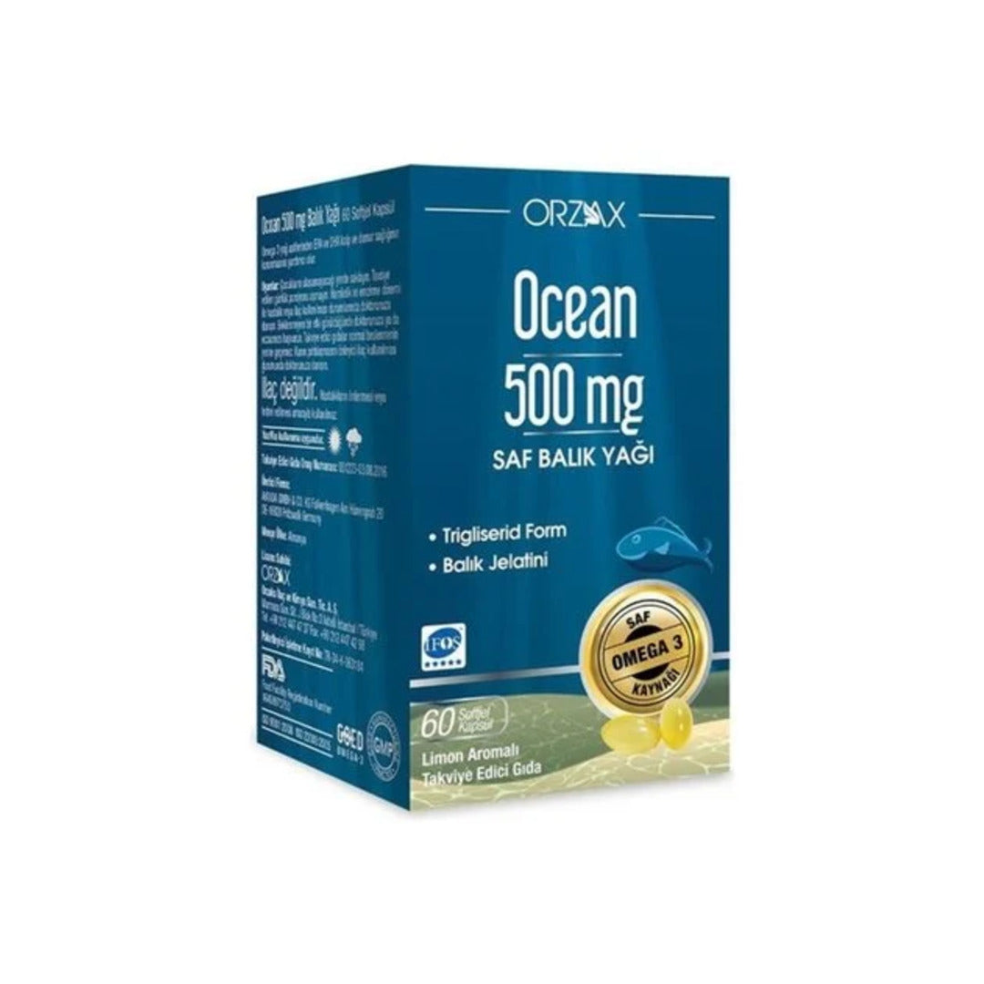 Orzax Ocean Omega 3 500 mg 60 Capsules
