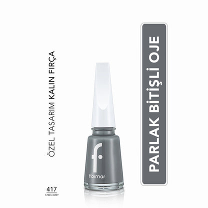 Flormar Nail Enamel Intensely Pigmented Nail Polish 313 Black Minimalism