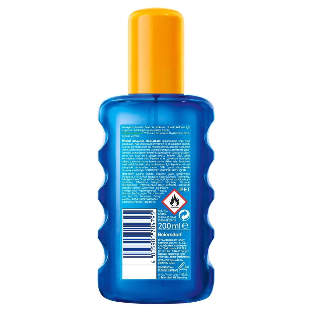 Nivea Sun SPF50 Sun Protection and Freshness Body Spray 200 ml