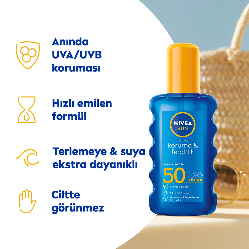 Nivea Sun SPF50 Sun Protection and Freshness Body Spray 200 ml