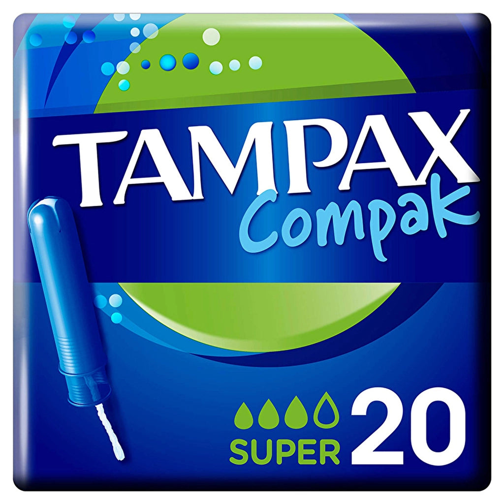 Tampax Compak Super Applicator Tampons 20 Pieces