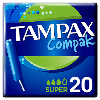 Tampax Compak Super Applicator Tampons 20 Pieces