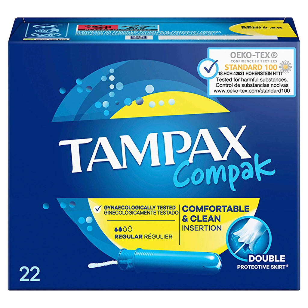 Tampax Compak Regular Tampons with Applicator 22 Pieces