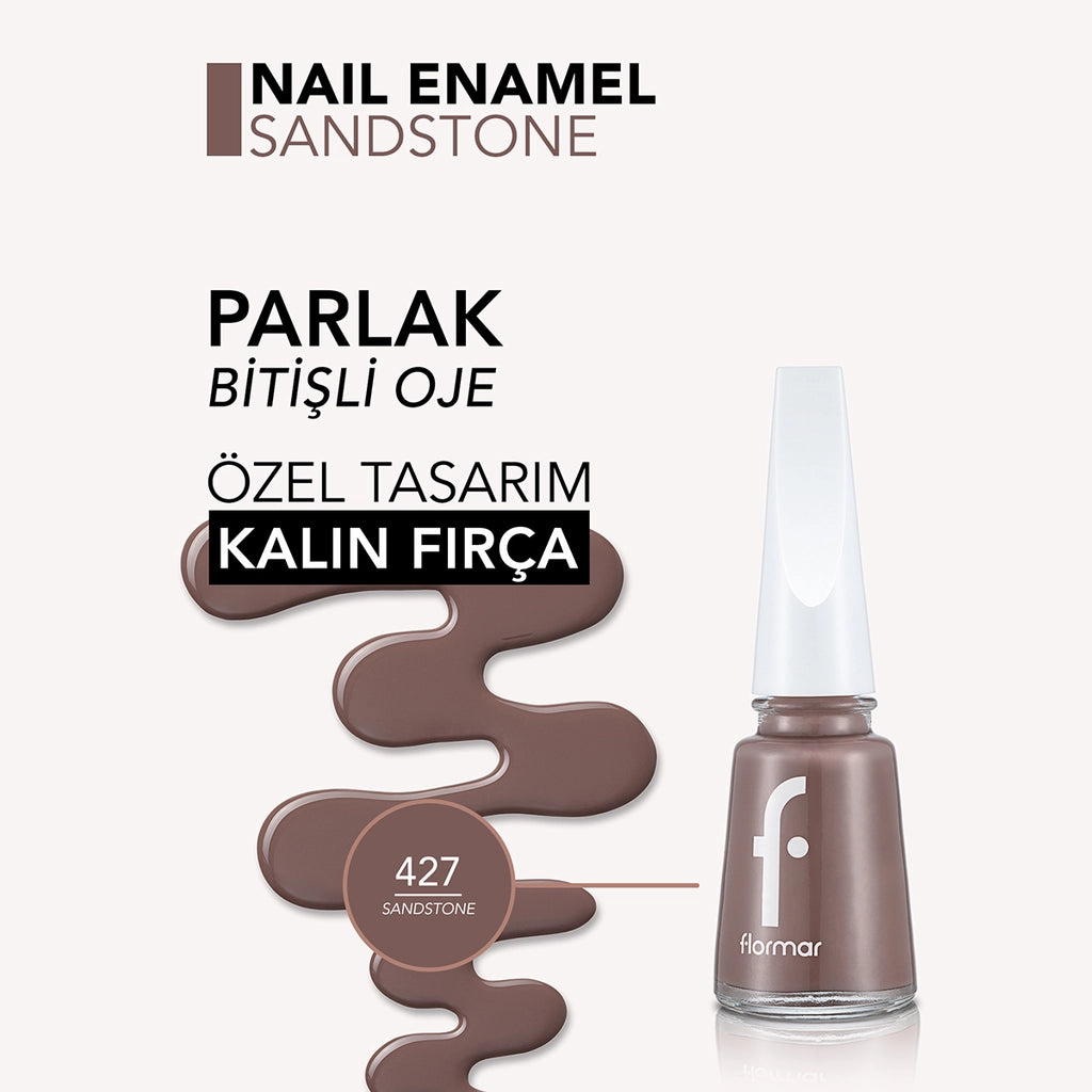 Flormar Nail Enamel Intensely Pigmented Nail Polish 427 Sandstone