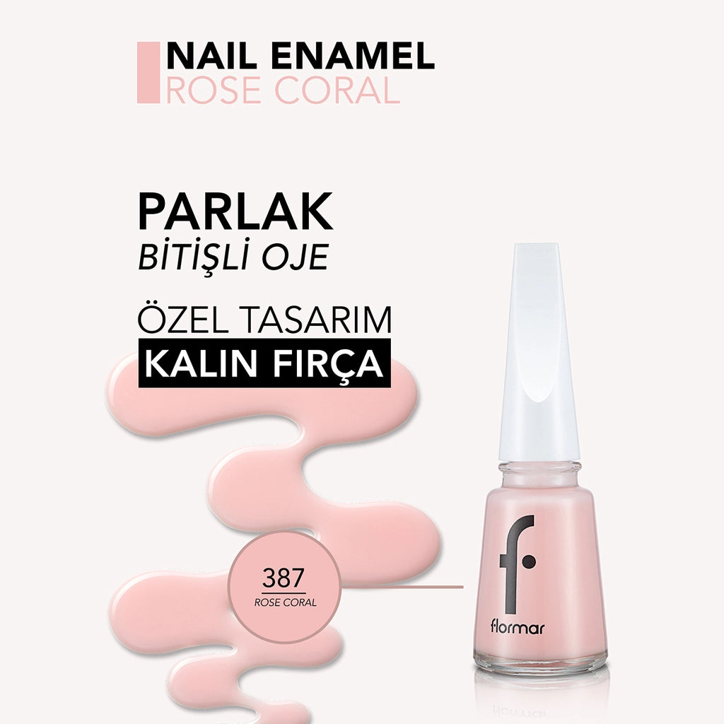 Flormar Nail Enamel Intensely Pigmented Nail Polish 397 Rose Coral