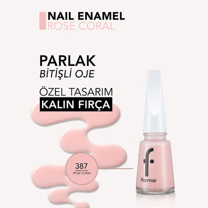 Flormar Nail Enamel Intensely Pigmented Nail Polish 397 Rose Coral