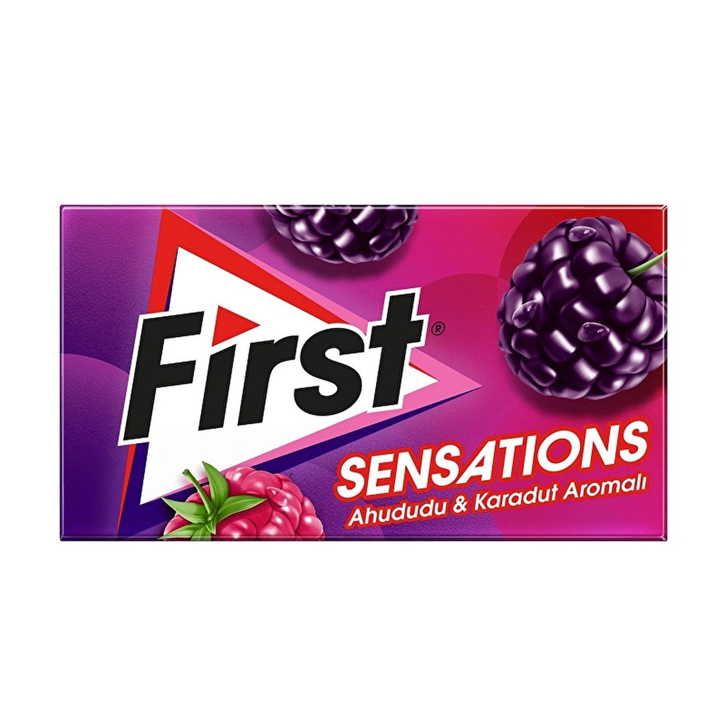 First Sensations Raspberry &amp; Black Mulberry Flavored Gum 27 gr