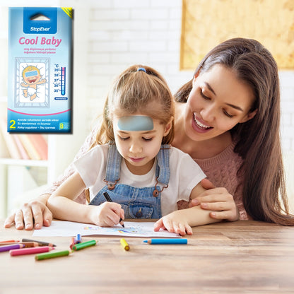 StopEver Cool Baby Cooling Hydrogel Plaster to Help Reduce Fever, Pack of 2