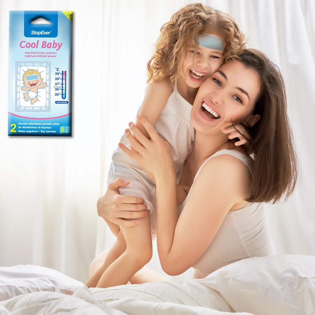 StopEver Cool Baby Cooling Hydrogel Plaster to Help Reduce Fever, Pack of 2