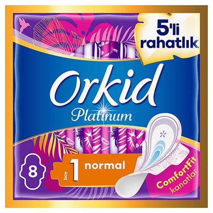 Orkid Platinum Winged Normal (Size 1) 8 Pieces Sanitary Pads