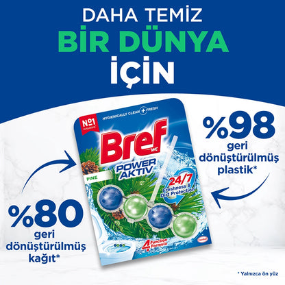 Bref WC Power Aktiv Duopack Solid Toilet Block Pine