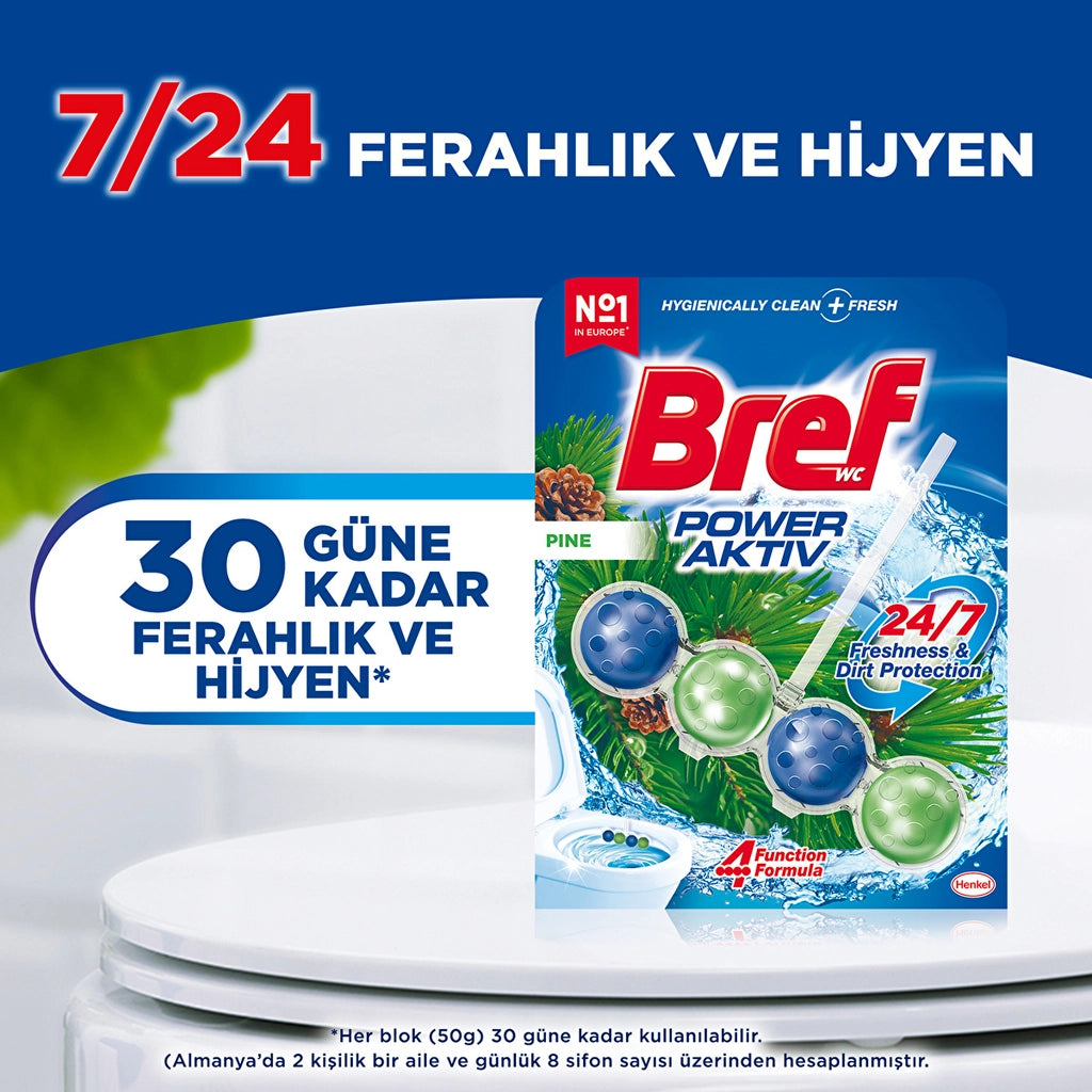 Bref WC Power Aktiv Duopack Solid Toilet Block Pine