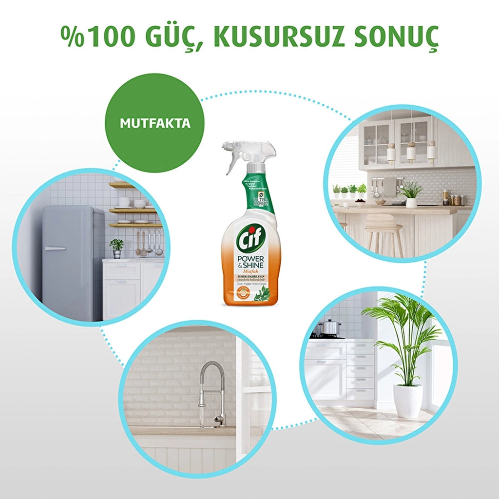 Cif Power &amp; Shine Spray Cleaner Kitchen Degreaser 750 ml