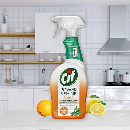 Cif Power &amp; Shine Spray Cleaner Kitchen Degreaser 750 ml
