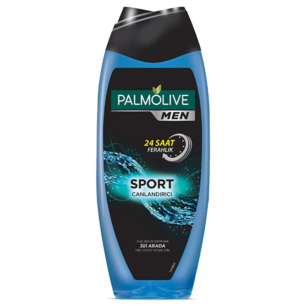 Palmolive Men Sport 3 in 1 Shower Gel and Shampoo for Face, Body and Hair 500 ml
