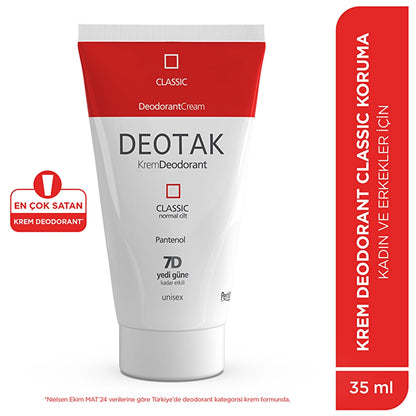 Deotak Unisex Cream Deodorant Classic 35 ml