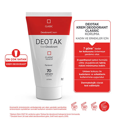 Deotak Unisex Cream Deodorant Classic 35 ml