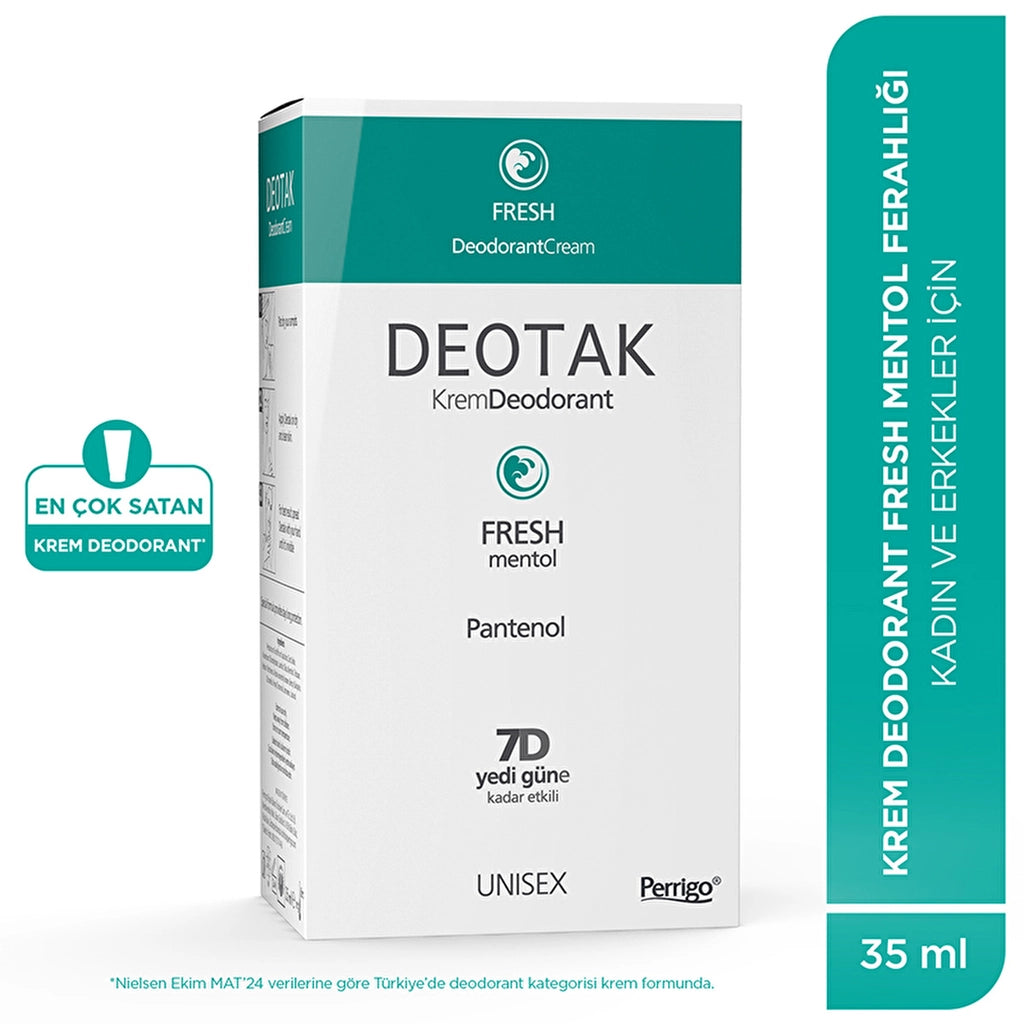 Deotak Unisex Cream Deodorant Fresh 35 ml