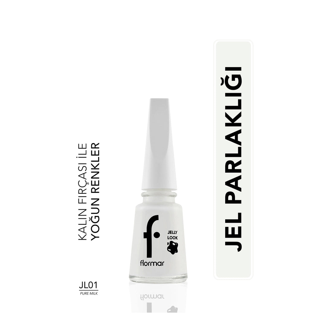 Flormar Jelly Look Intensely Pigmented and Gel Look Nail Polish JL58 Milky