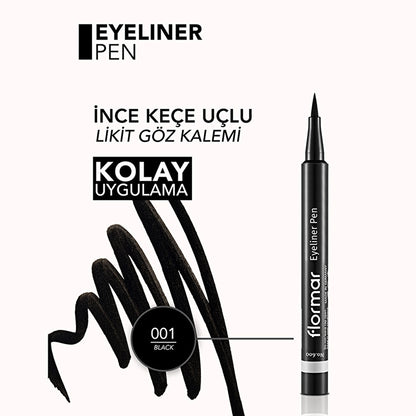 Flormar Intensely Pigmented and Felt Tip Matte Pencil Eyeliner 001 Black