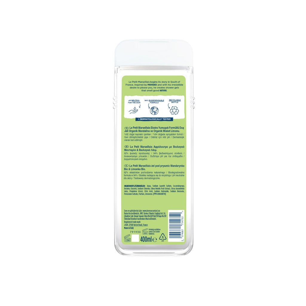 Le Petit Marseillais Extra Soft Formula Shower Gel Organic Tangerine and Organic Lime 400 ml