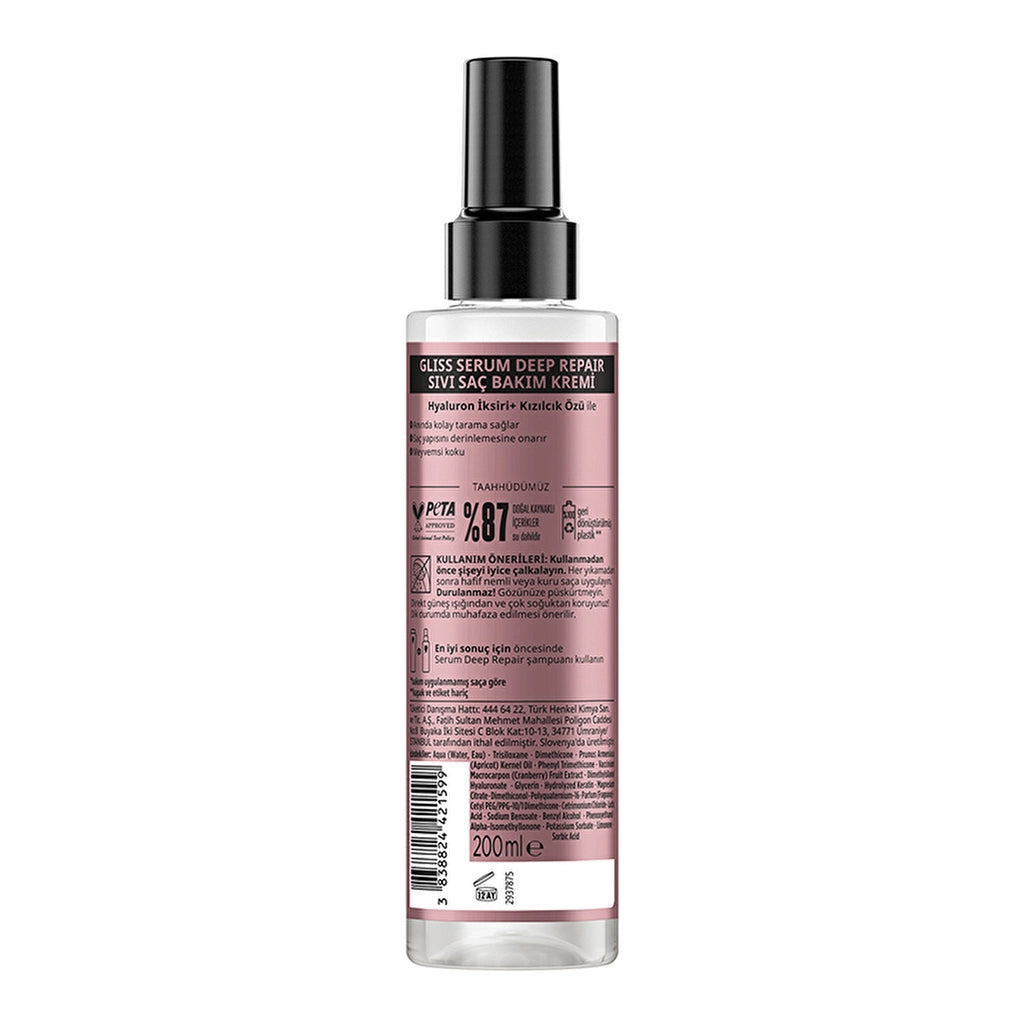 Gliss Serum Deep Repair Repair Liquid Hair Care Cream - with Protein Complex and Indian Fig 200 ml