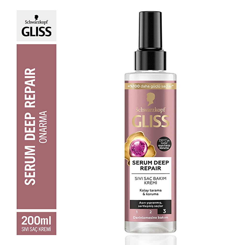 Gliss Serum Deep Repair Repair Liquid Hair Care Cream - with Protein Complex and Indian Fig 200 ml
