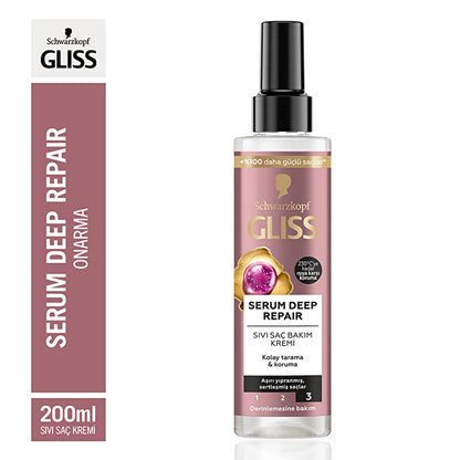 Gliss Serum Deep Repair Repair Liquid Hair Care Cream - with Protein Complex and Indian Fig 200 ml