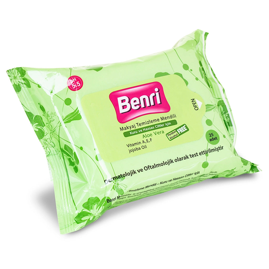 Benri Makeup Removal Wipes for Dry and Sensitive Skin 25 Pcs