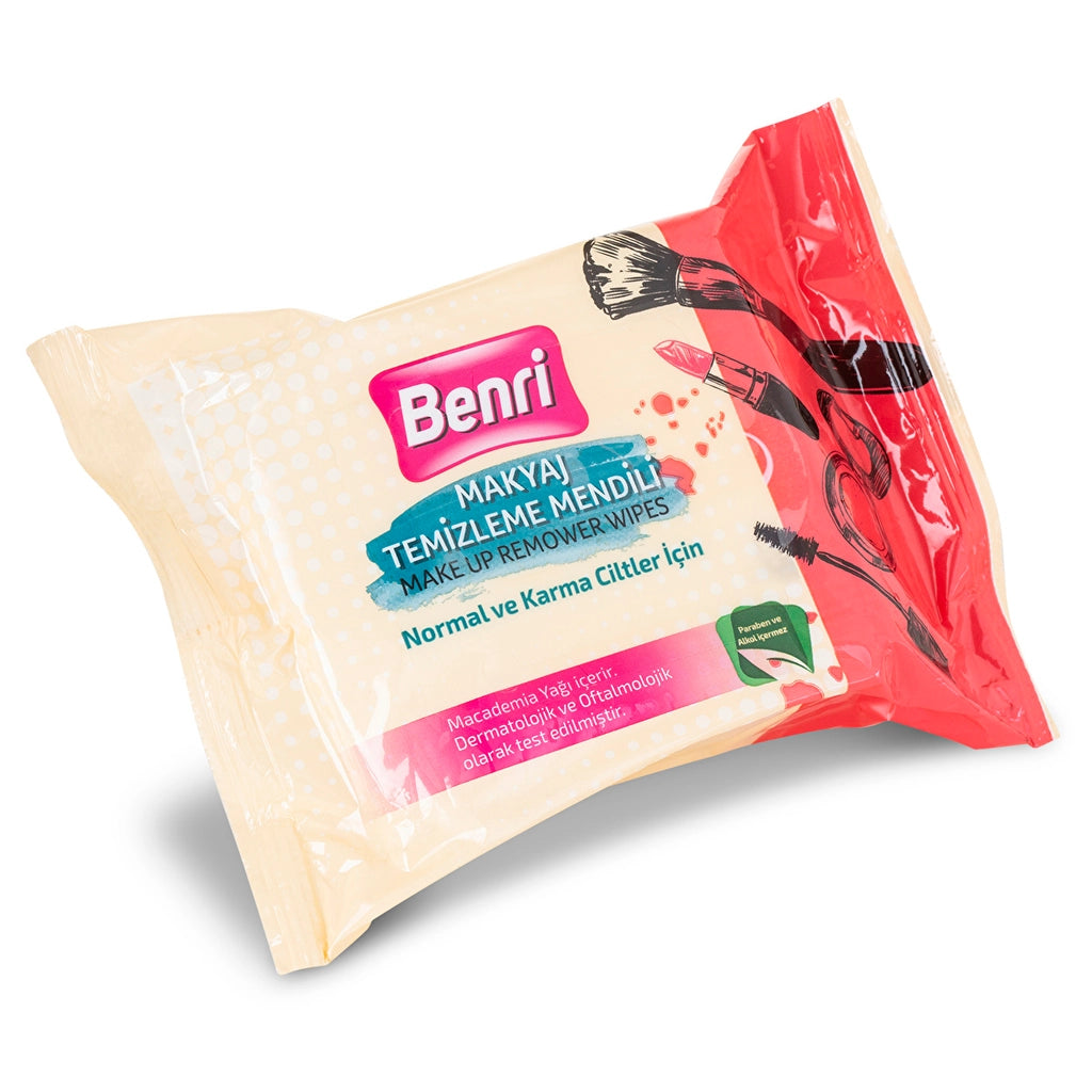 Benri Makeup Removal Wipes for Normal and Combination Skin 25 Pcs