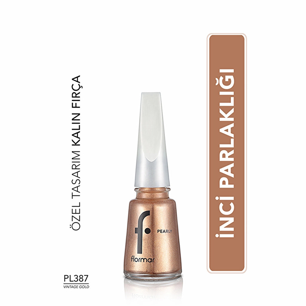 Flormar Pearly Intense Pigmented and Pearl Reflection Nail Polish 201 Luxury White