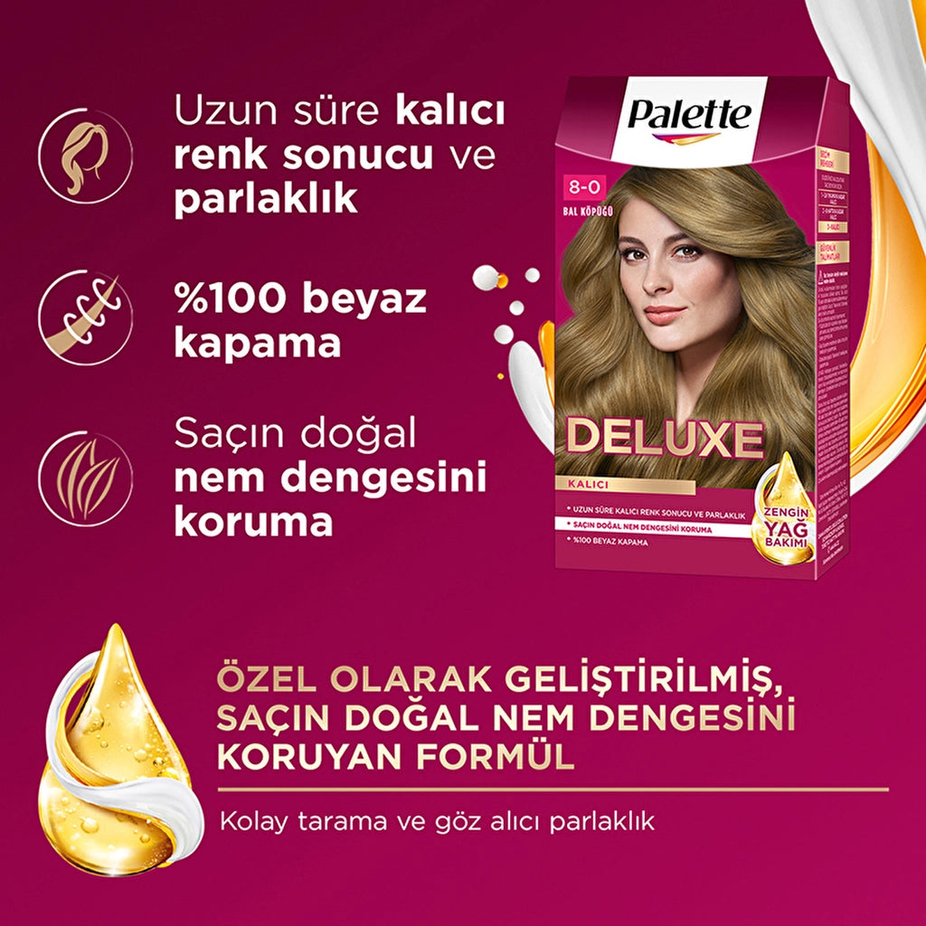 Palette Deluxe Hair Dye 8-0 Honey Foam