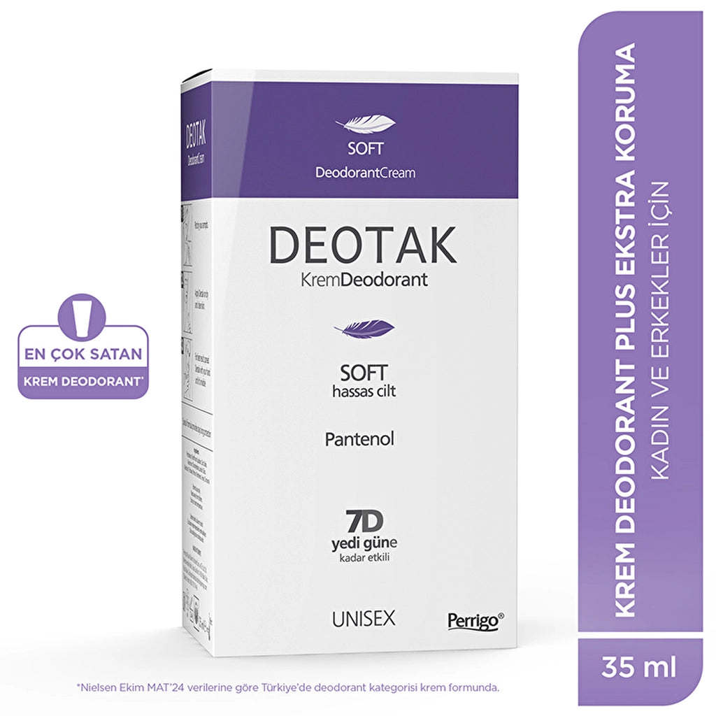 Deotak Unisex Cream Deodorant Soft 35 ml