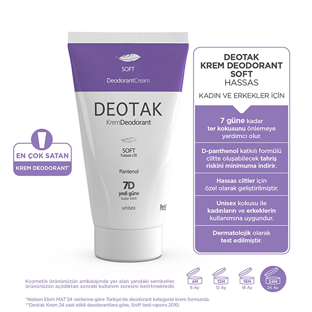 Deotak Unisex Cream Deodorant Soft 35 ml