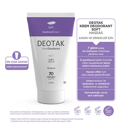 Deotak Unisex Cream Deodorant Soft 35 ml