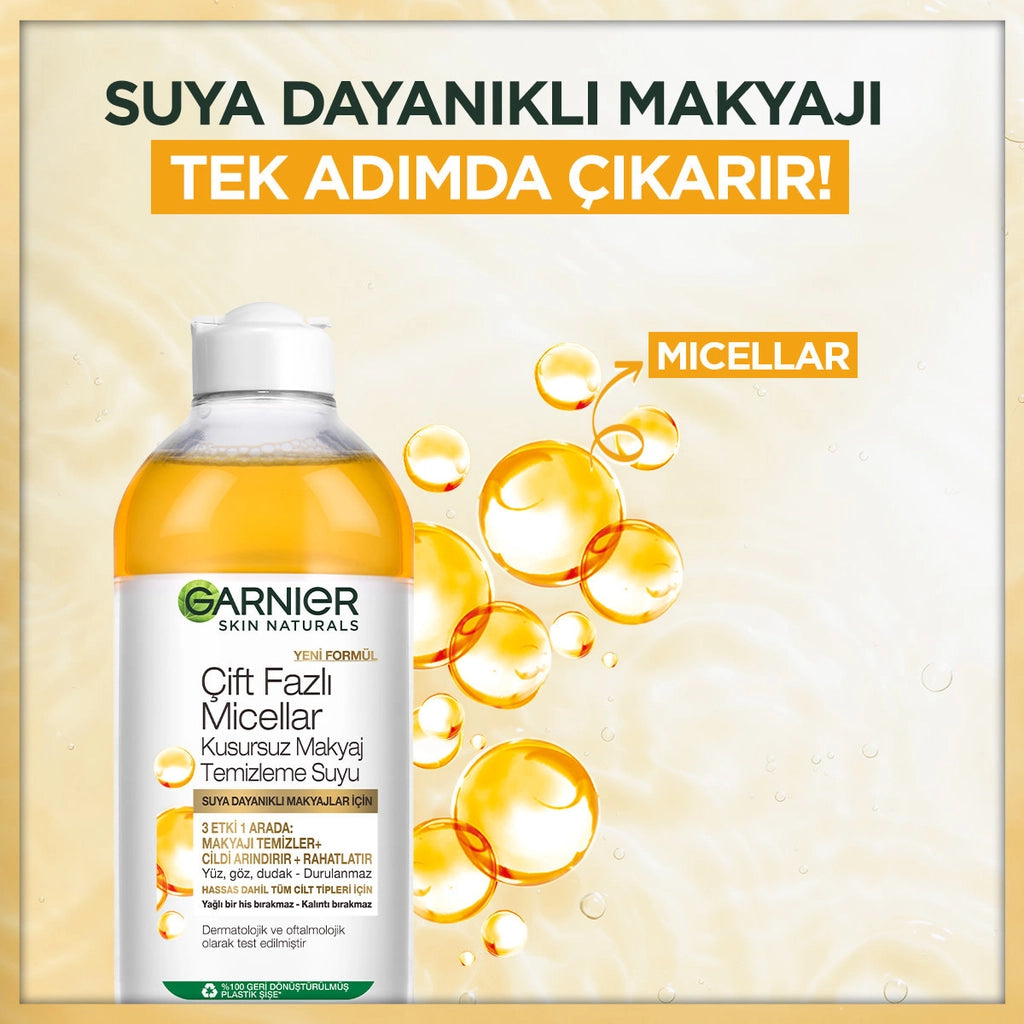 Garnier Dual Phase Micellar Perfect Makeup Cleansing Water 400 ml