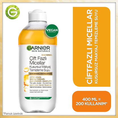 Garnier Dual Phase Micellar Perfect Makeup Cleansing Water 400 ml