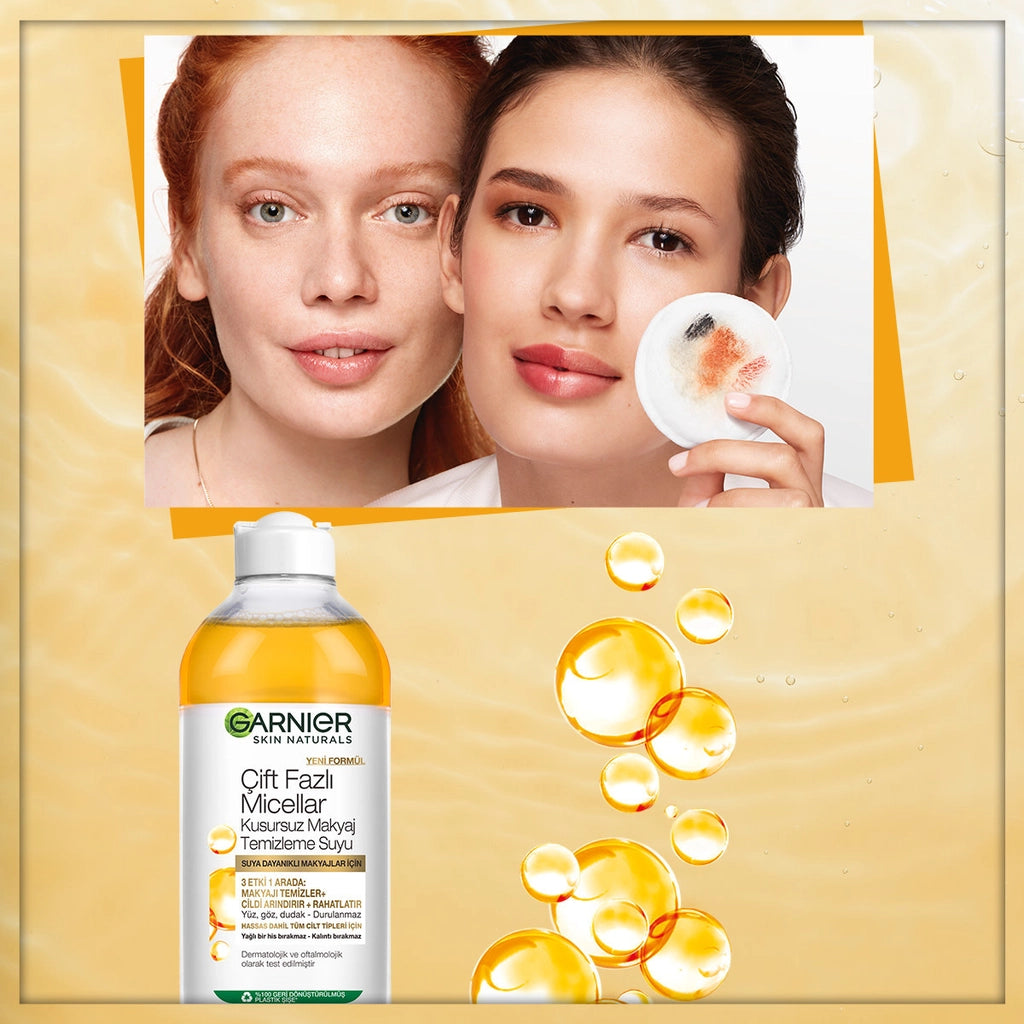 Garnier Dual Phase Micellar Perfect Makeup Cleansing Water 400 ml