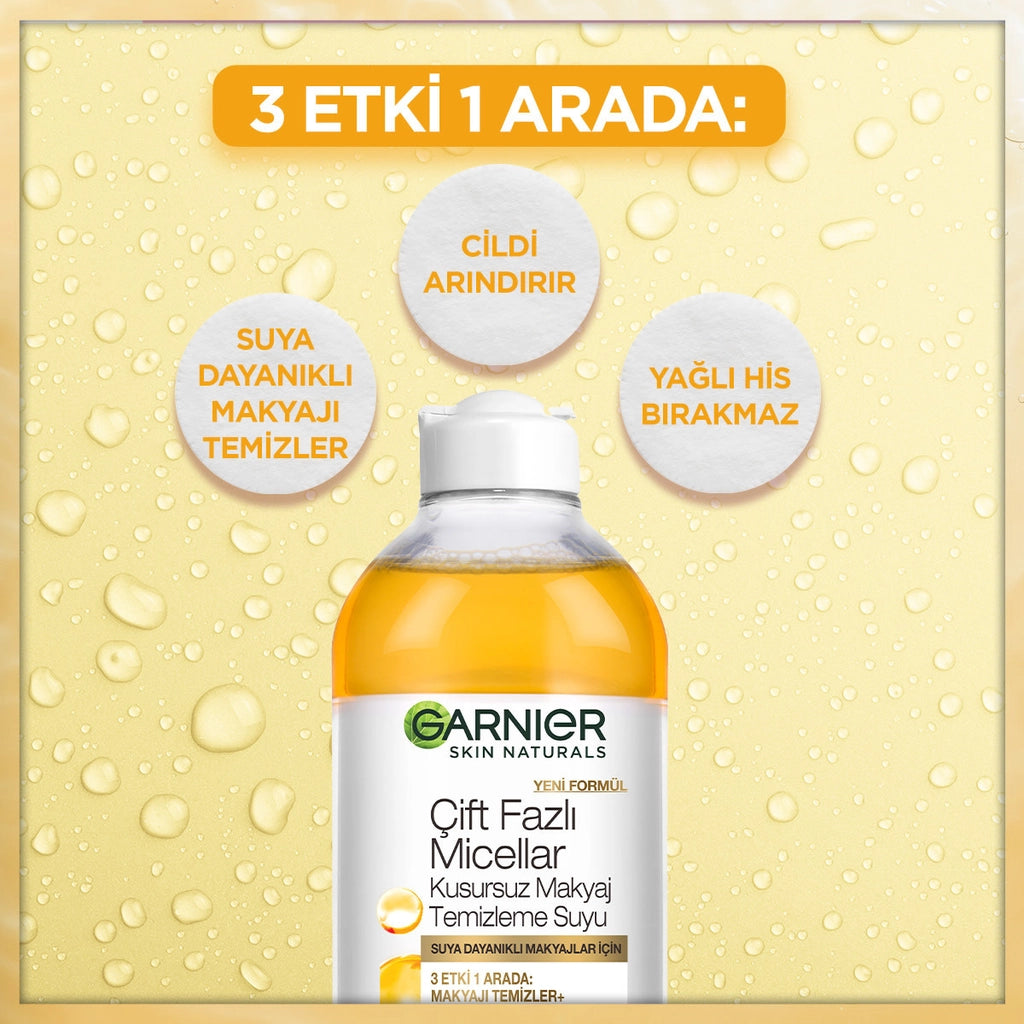 Garnier Dual Phase Micellar Perfect Makeup Cleansing Water 400 ml