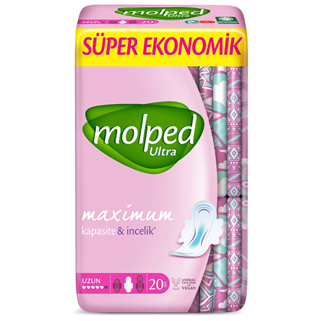 Molped Ultra Dryness Super Economical Long Sanitary Pads 20 Pcs