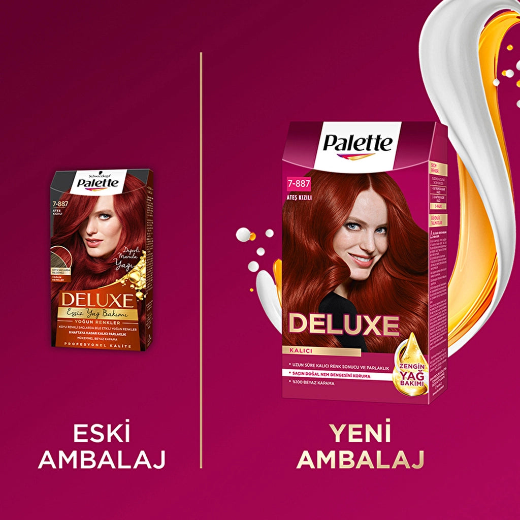 Palette Deluxe Intense Colors Hair Dye 7-887 Fire Red