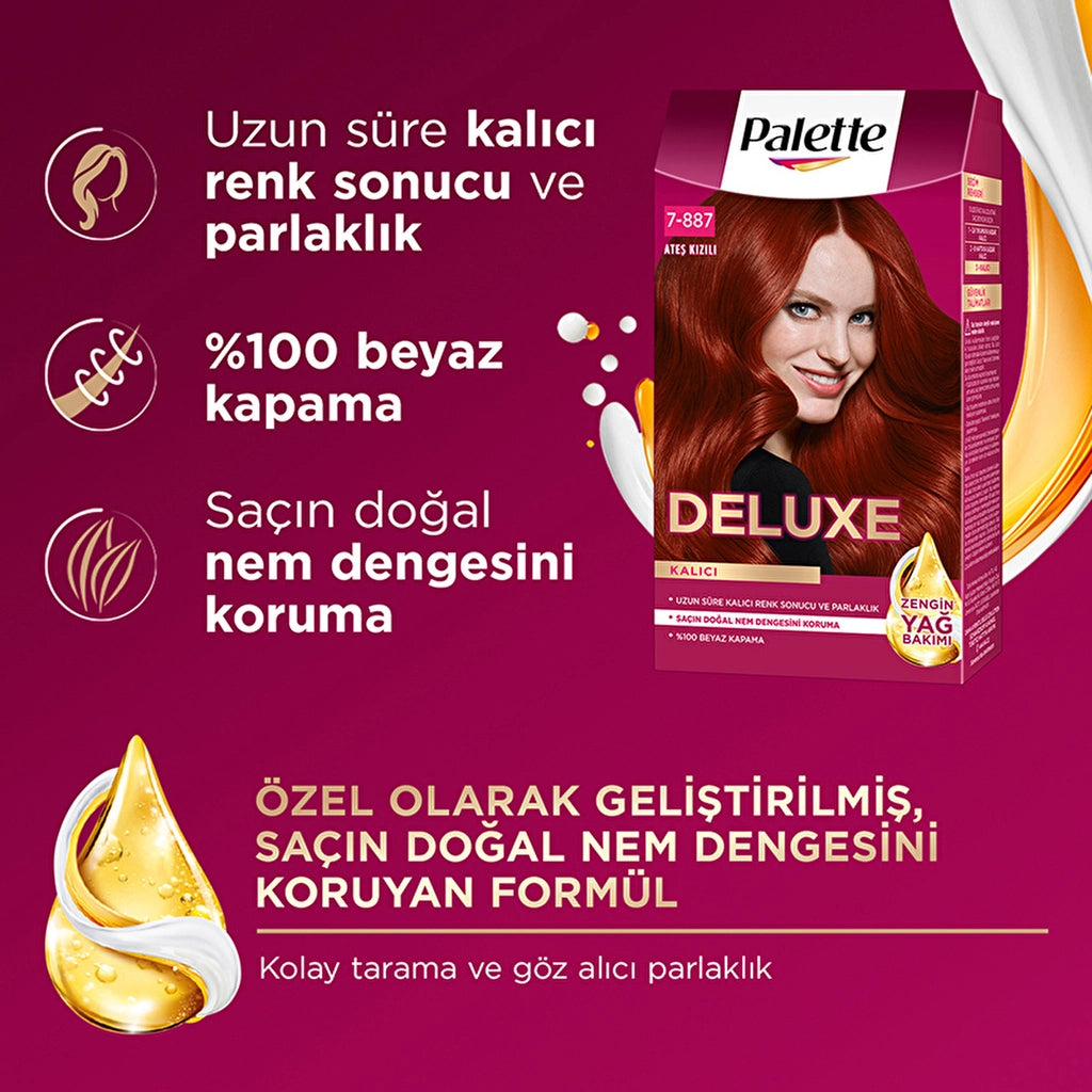 Palette Deluxe Intense Colors Hair Dye 7-887 Fire Red